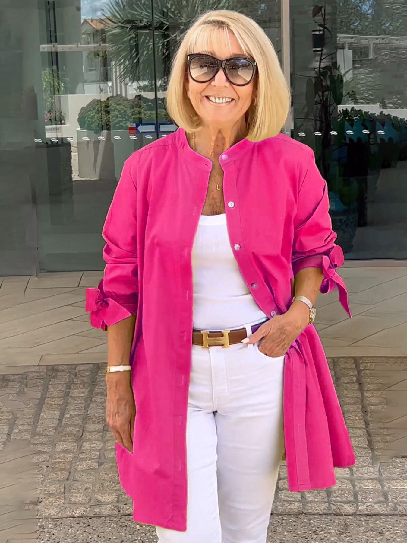 Comfortable Loose Fit Women's Blouse in Bright Yellow