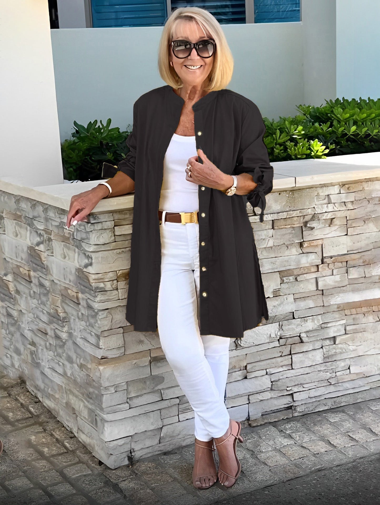 Comfortable Loose Fit Women's Blouse in Bright Yellow