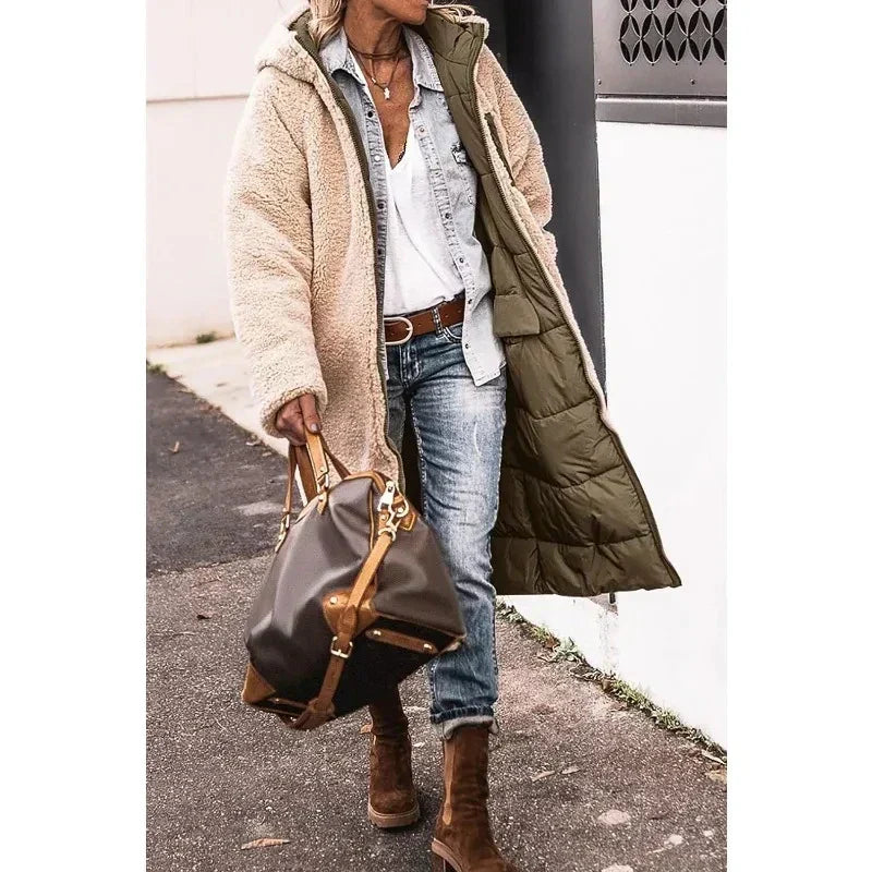 Warm Faux Fur Reversible Coat