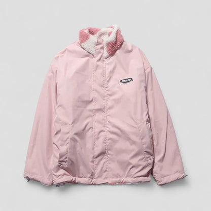 Reversible Puffer Jacket with Heart Print Lining 1