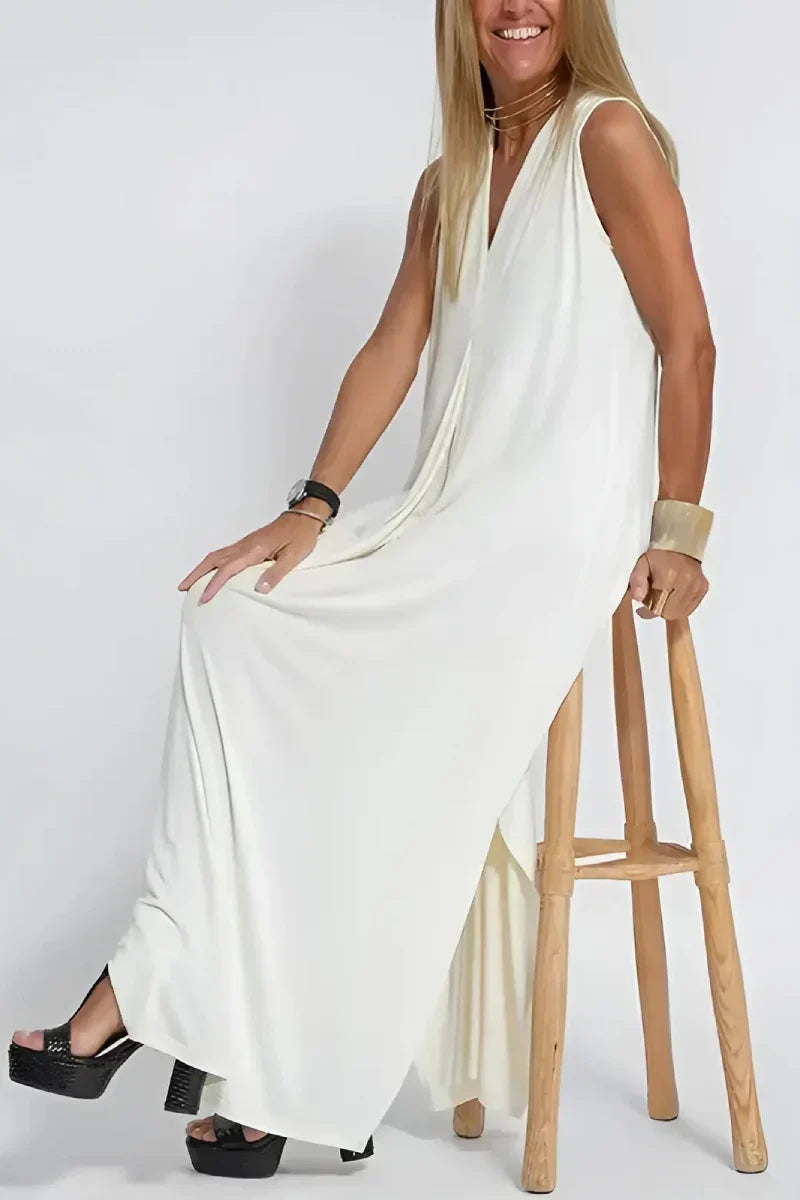Classic Long Dress with Coordinating Cardigan