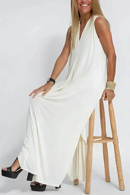Classic Long Dress with Coordinating Cardigan