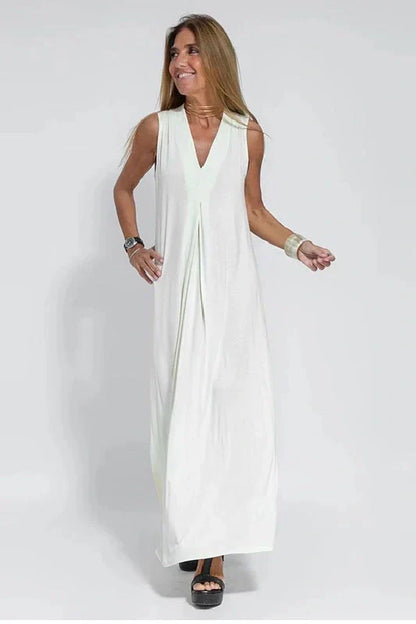 Classic Long Dress with Coordinating Cardigan