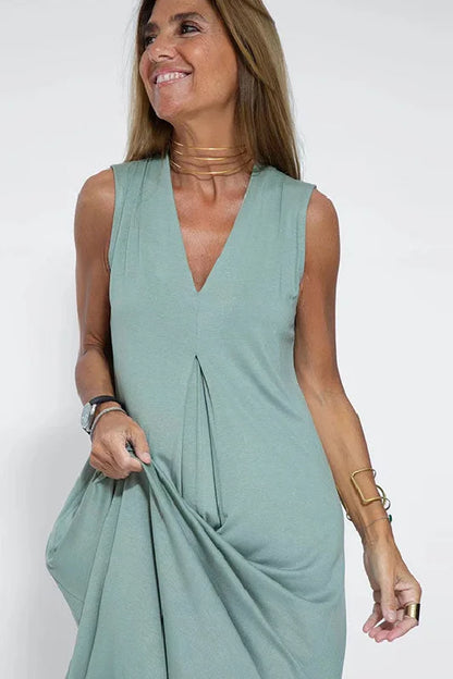 Classic Long Dress with Coordinating Cardigan