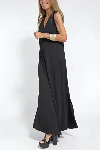 Classic Long Dress with Coordinating Cardigan