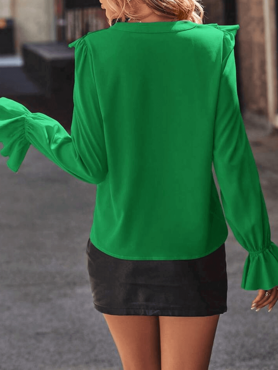 Jessica | Ruffled Elegance Long Sleeve Blouse