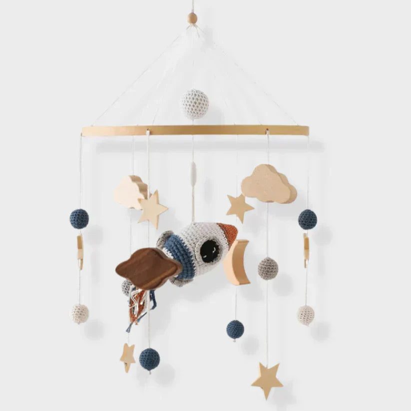 Gentle Wooden Baby Mobile No Battery Required