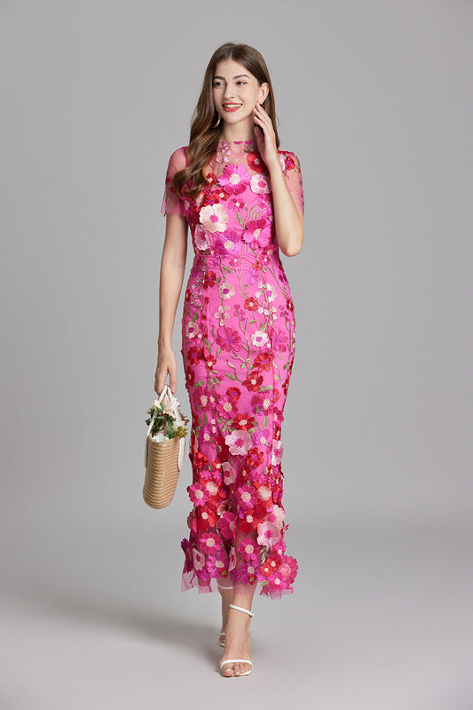 Beautiful Floral Lace Maxi Dress for Women - Luxivelle