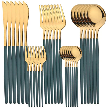 Elegant 24K Gold Flatware Set