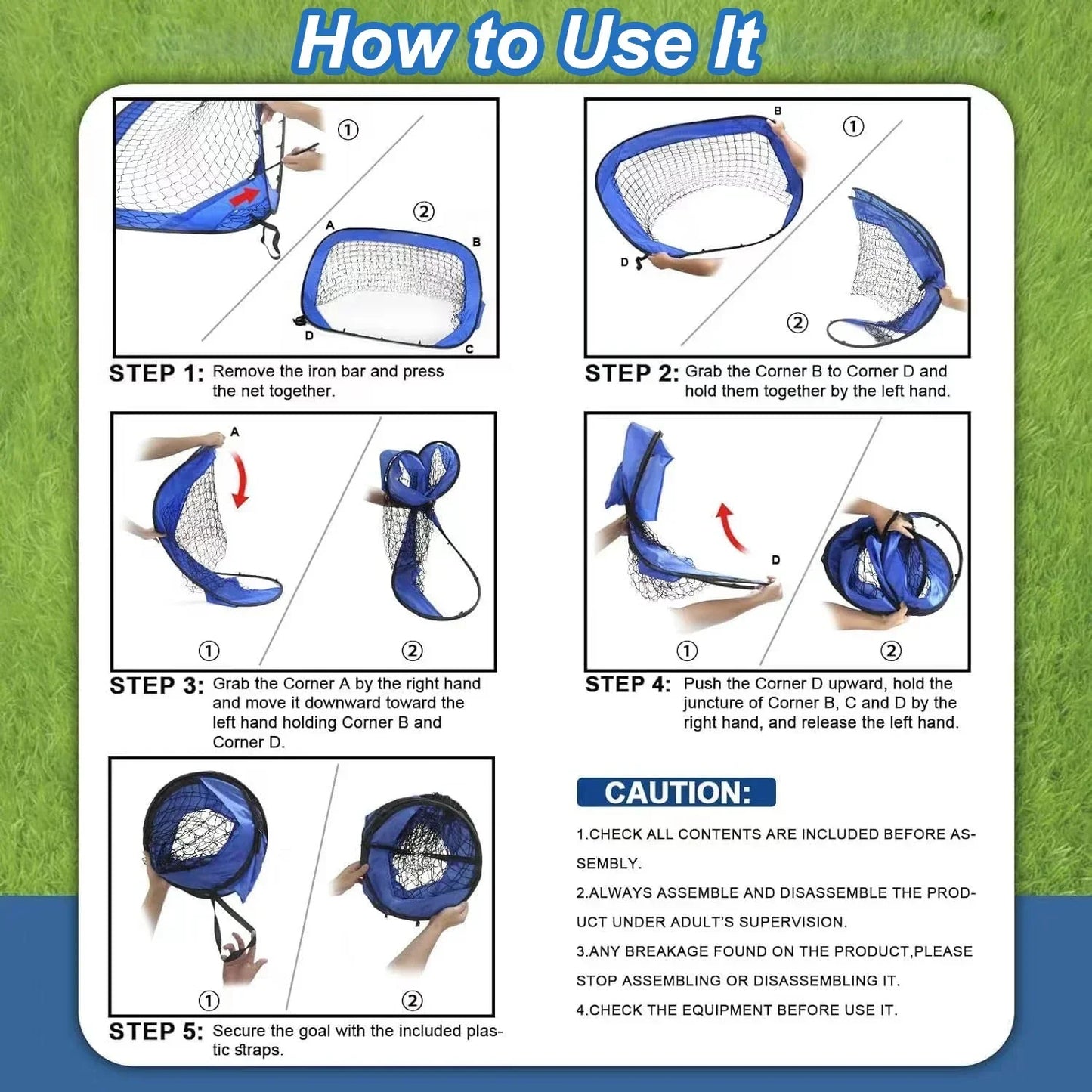 Portable Kids Soccer Goal Set – Foldable Football Net