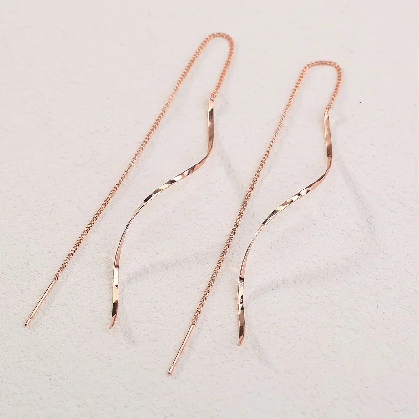 Dangling Wave Drop Earrings