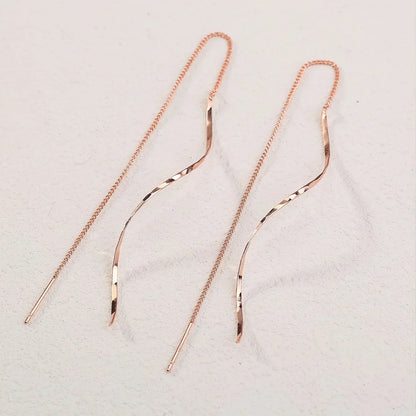Dangling Wave Drop Earrings