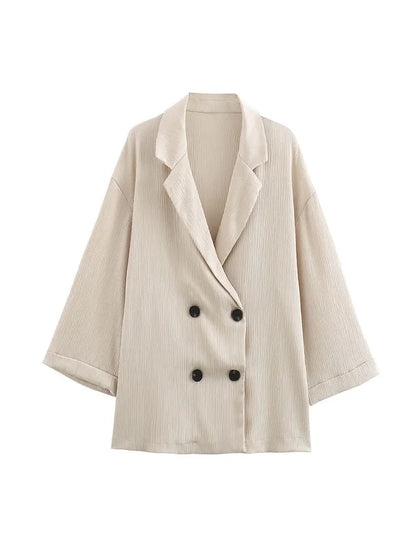 Autumn Elegance | Women's Suit Blazer and Trousers Set-3