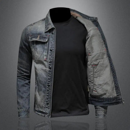 Vintage Patchwork Men's Leather Jacket