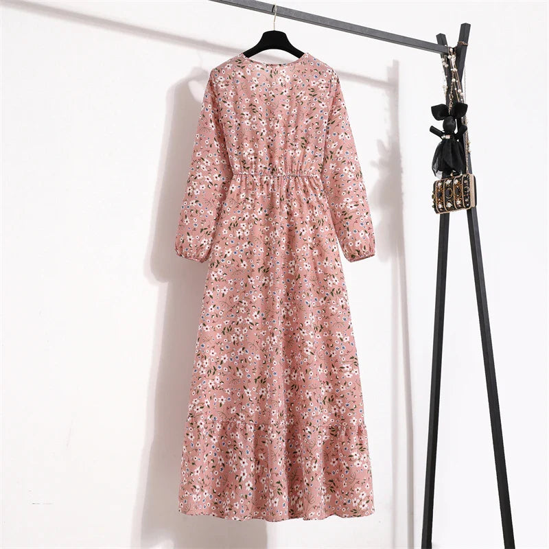 Sapphire Floral Maxi Dress | Long Sleeve Maxi Dress for Women-5