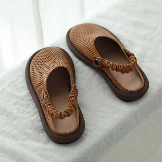 Beach Brown Strap Sandal - Luxivelle