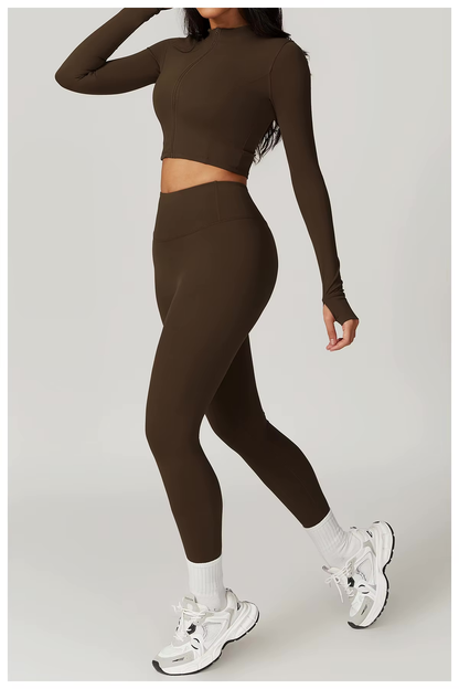 Yoga 3-Piece Outfit Set with Leggings and Top
