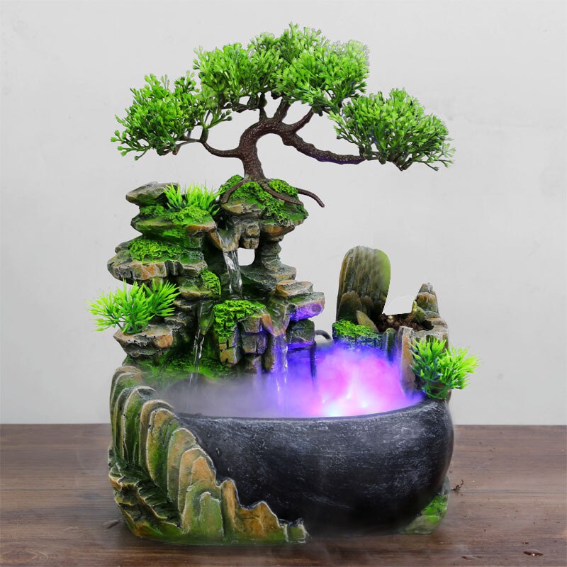 Soothing Desktop Water Fountain with LED Light