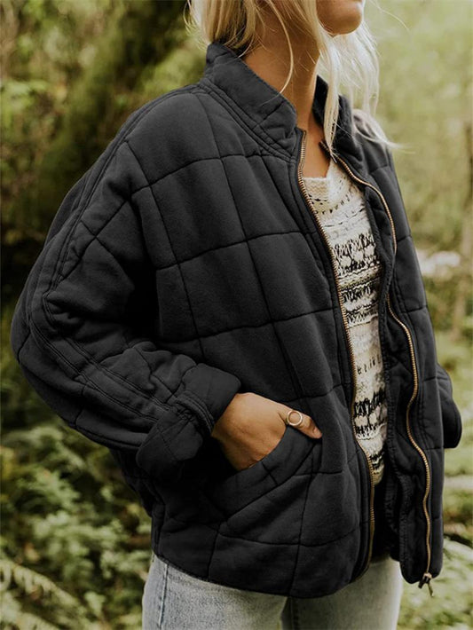 Women's Padded Zip Up Slim Fit Jacket - Luxivelle