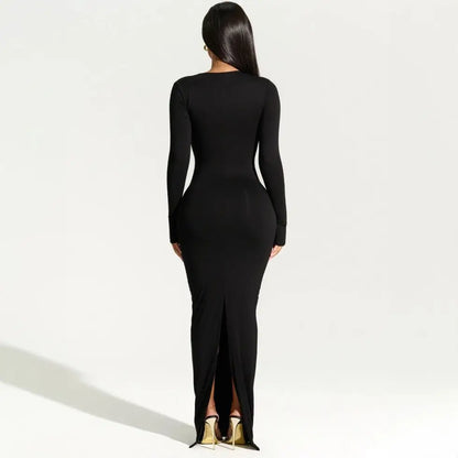 Elegant Black Off Shoulder Evening Dress