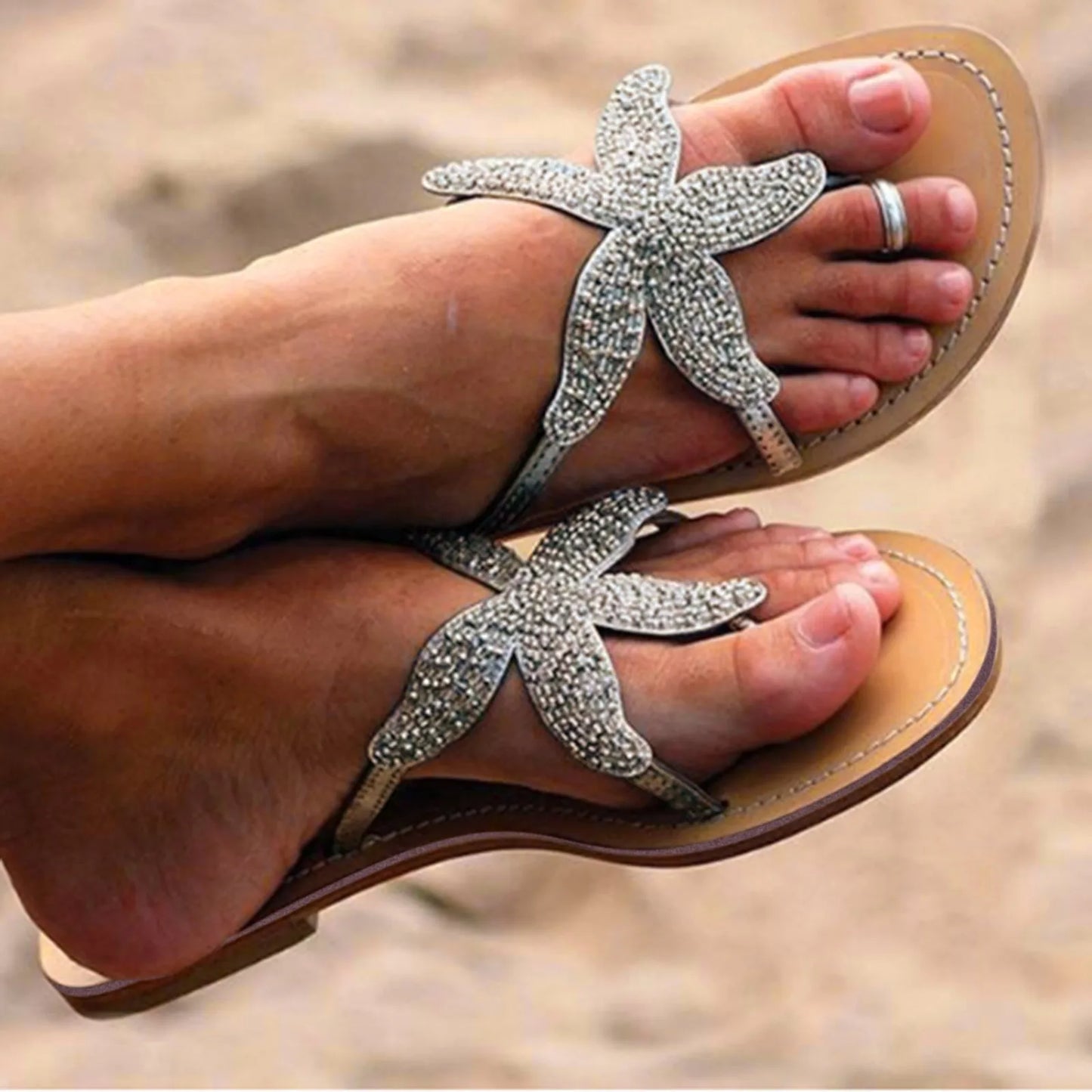 Beachy Seashell Flat Sandals
