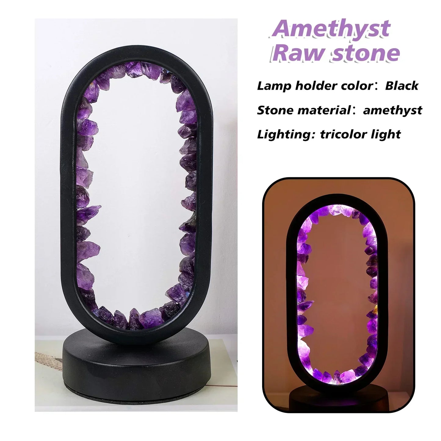 Soothing Purple Amethyst Table Lamp