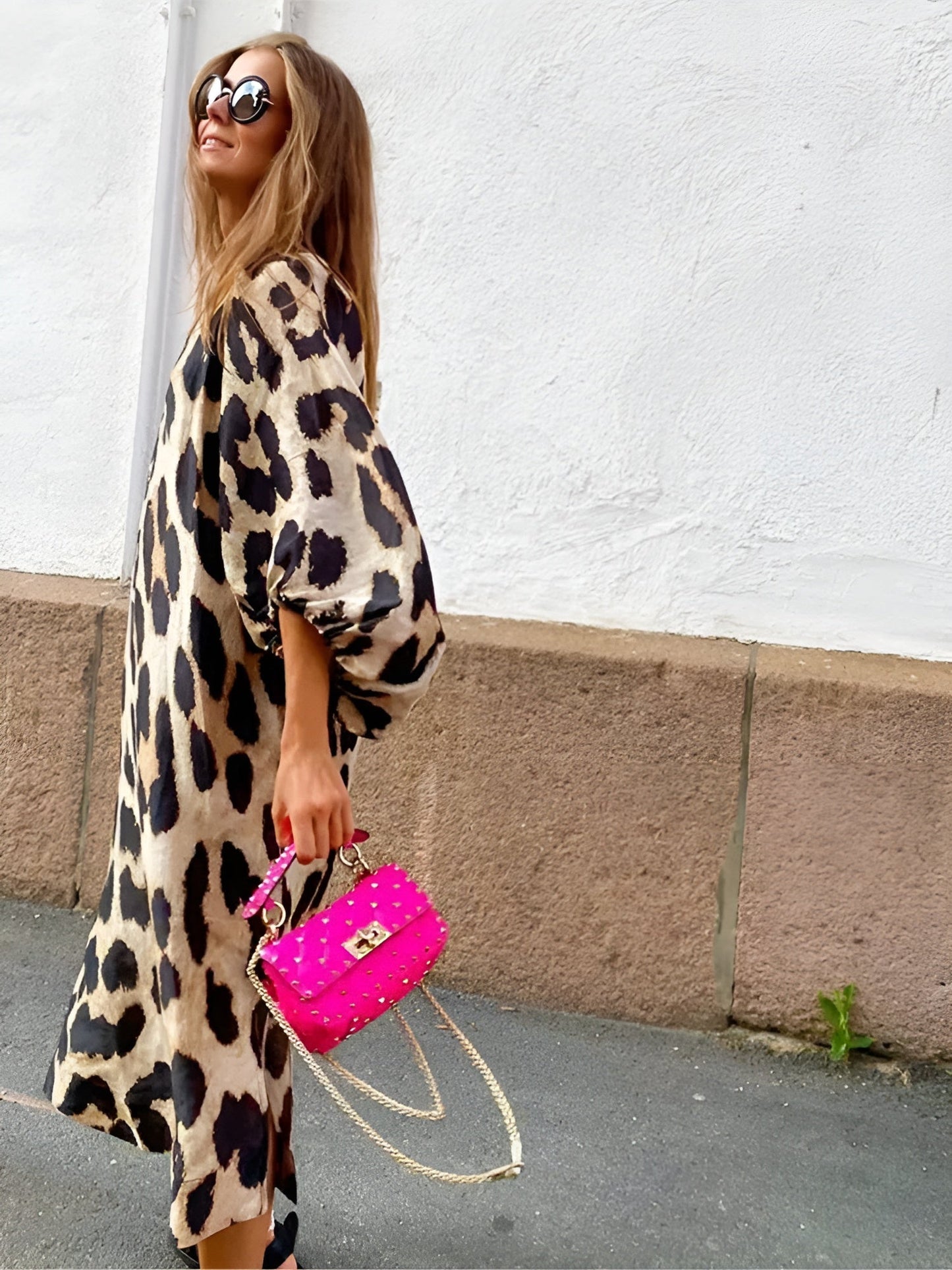 Chic Leopard Print Party Dress