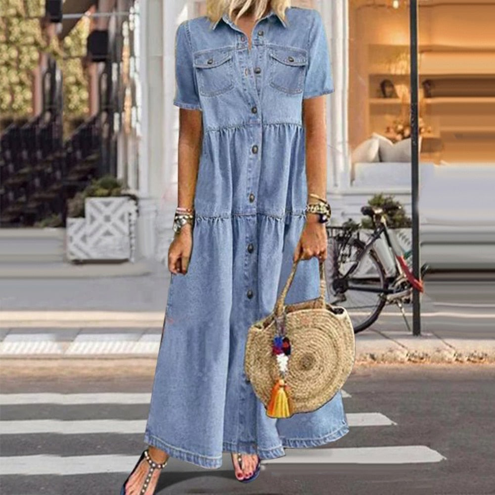 Long Sleeve Flowy Maxi Dress for Ladies