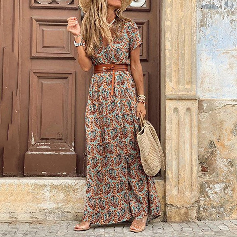 Chic Retro Floral Women's Dress