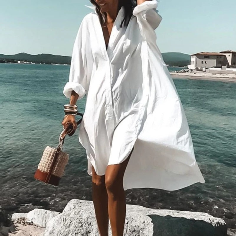 Relaxed Fit Womens Casual Button Shirt - Luxivelle