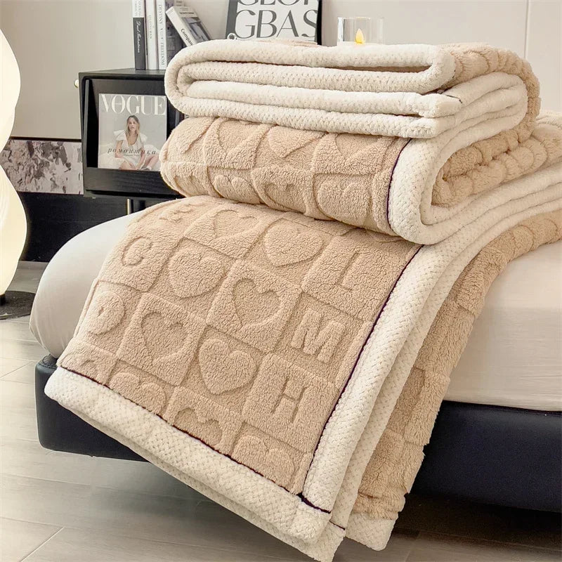Plush Fuzzy Valentine Thick Throw Blanket