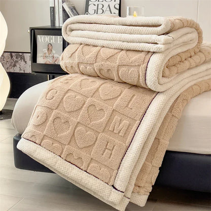 Plush Fuzzy Valentine Thick Throw Blanket
