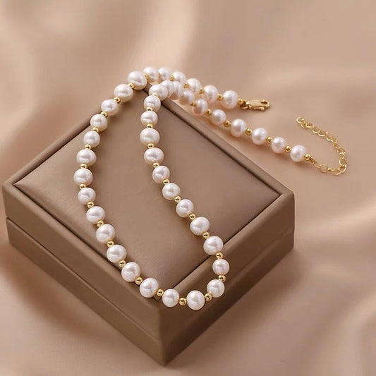 Classic White Pearl Drop Necklace - Luxivelle