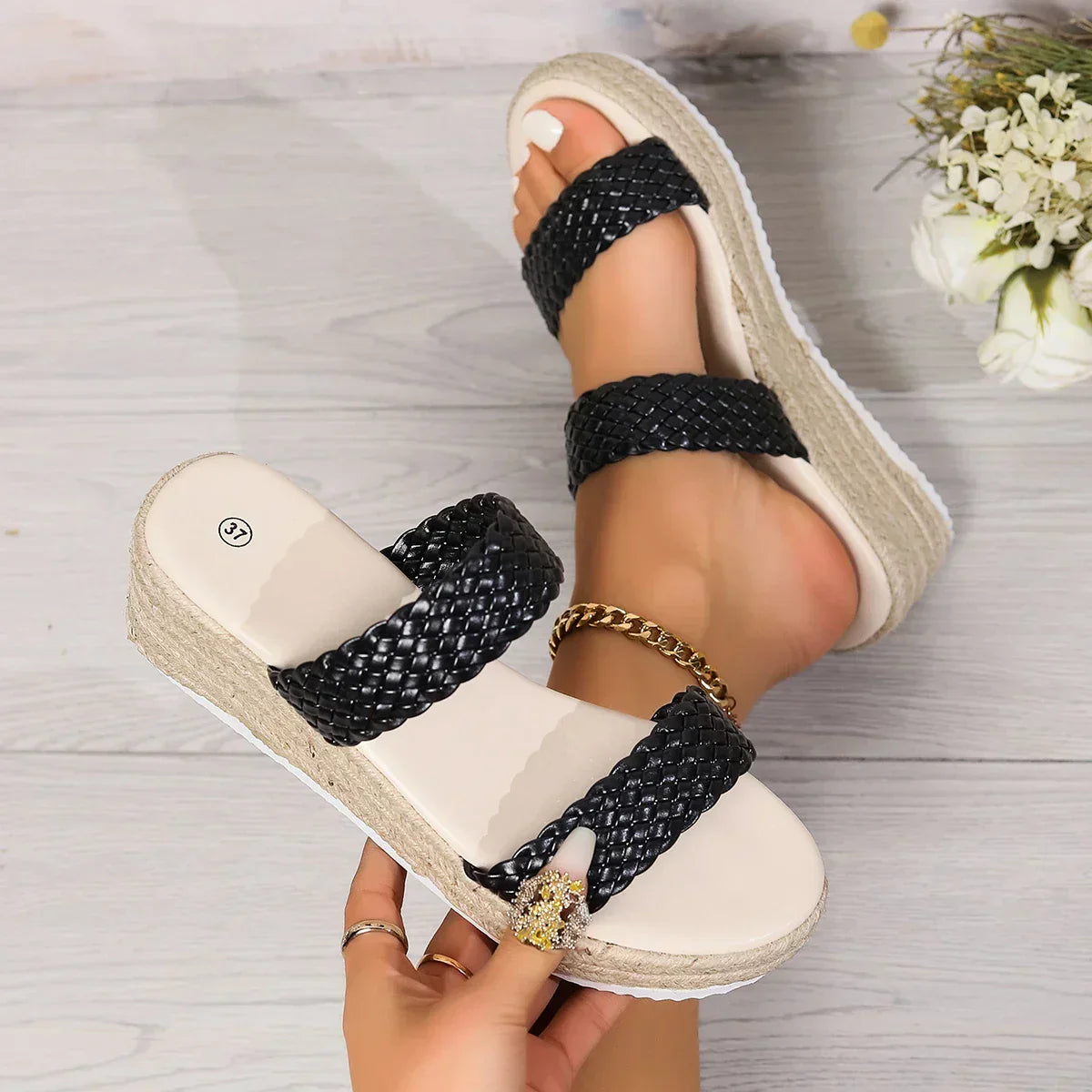 Ladies Woven High Heel Sandals