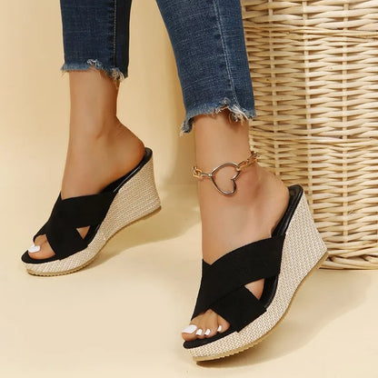 Fashionable High Heel Wedge Sandals