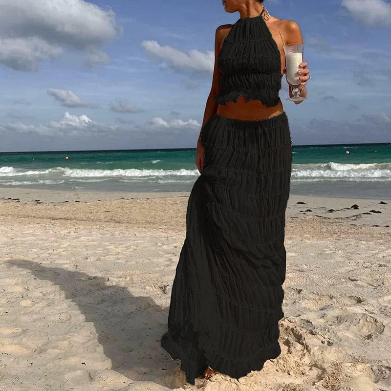 Variant image for Bella | 2 Piece White Beach Outfit-3