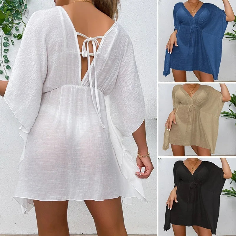Relaxed Fit Beach Cover Up Swimsuit Dress - Luxivelle
