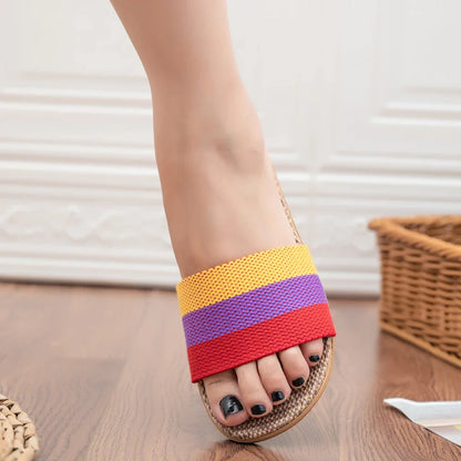Lina | Ladies Flat Sandals in Black, White, and Tan - Lightweight Casual Footwear-4