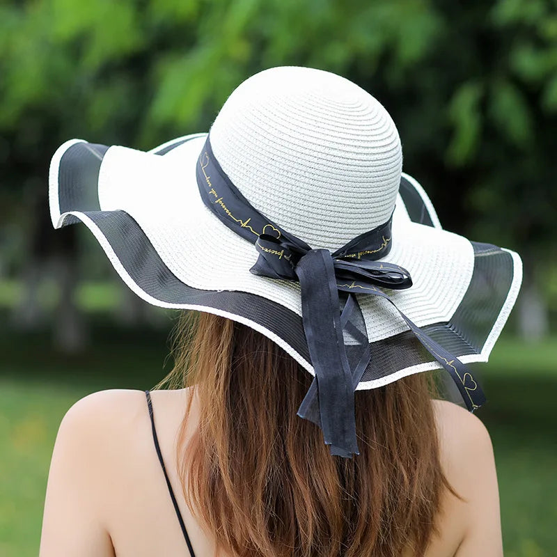Variant image for Breezy | Wide Brimmed Straw Beach Hat for Sun Protection-2