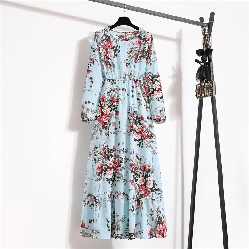 Variant image for Sapphire Floral Maxi Dress | Long Sleeve Maxi Dress for Women-16