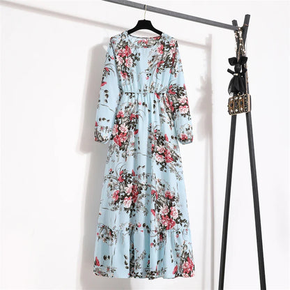Variant image for Sapphire Floral Maxi Dress | Long Sleeve Maxi Dress for Women-16
