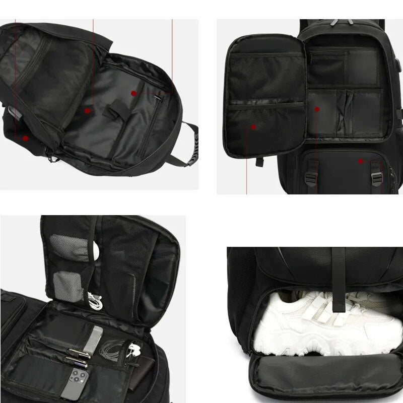 Large Waterproof Hiking Backpack with USB Charger