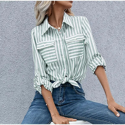 Ladies Classic Breasted Stripe Shirt