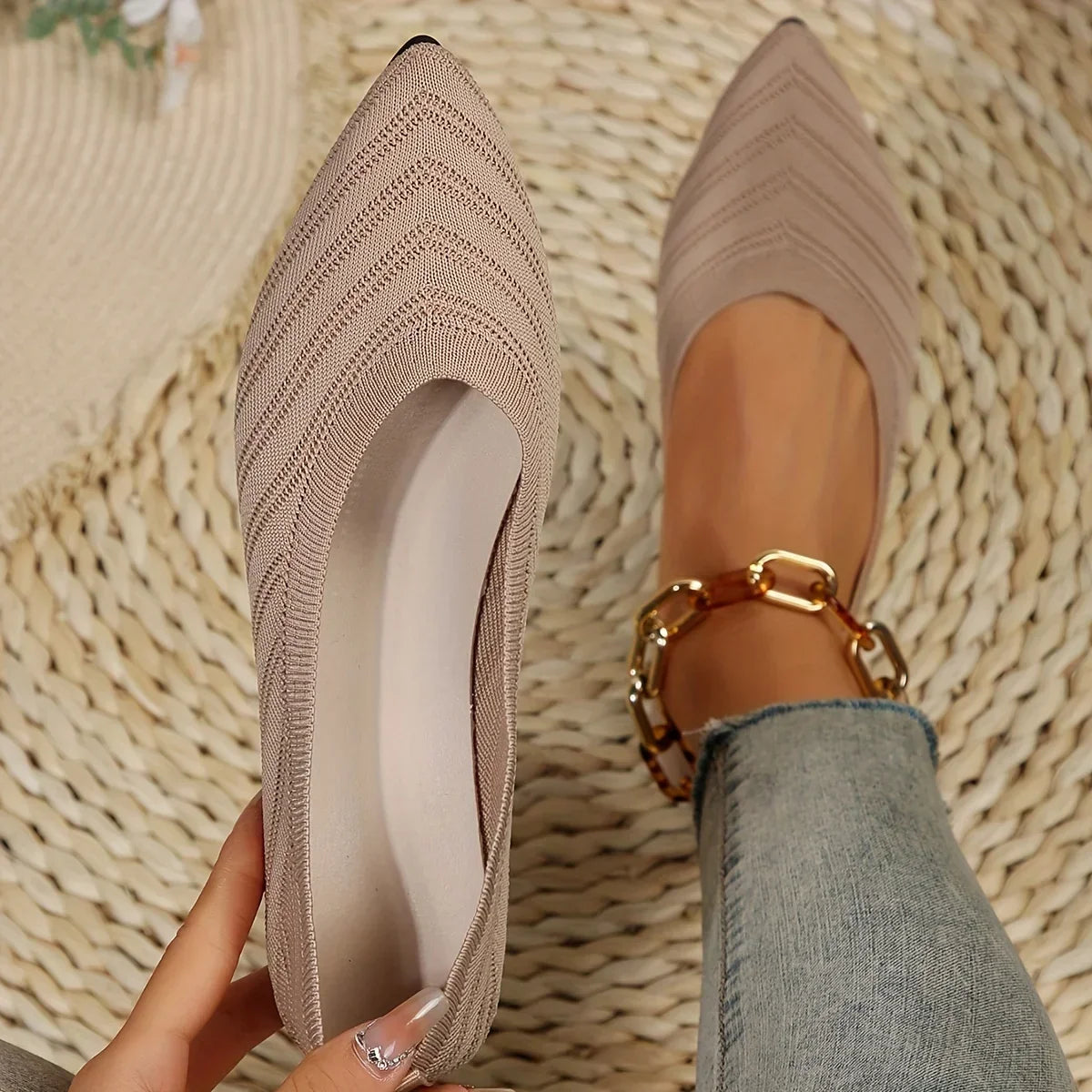 Ladies Classic Flat Slip On Shoes - Luxivelle