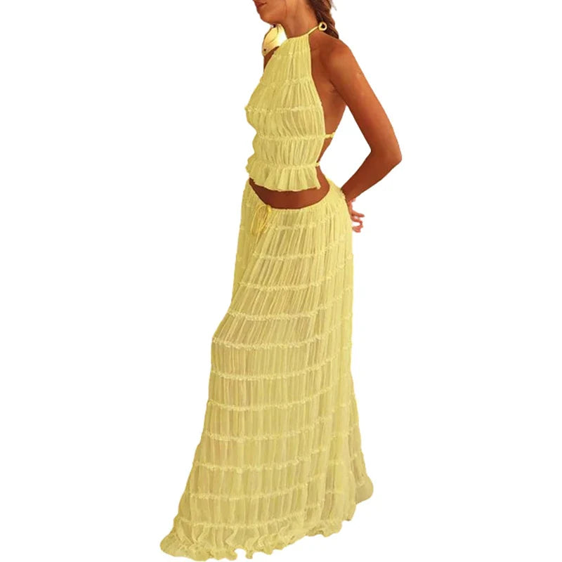 Variant image for Bella | 2 Piece White Beach Outfit-2