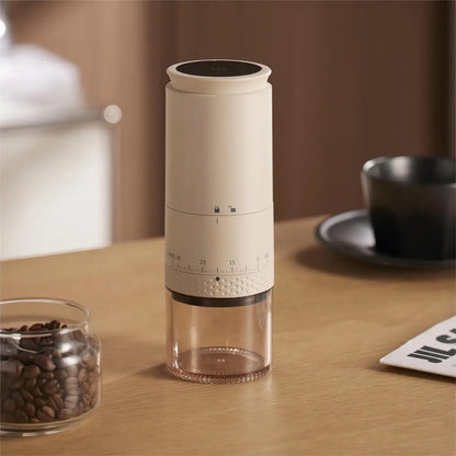 Compact Rechargeable Coffee Grinder with Adjustable Burr Mill