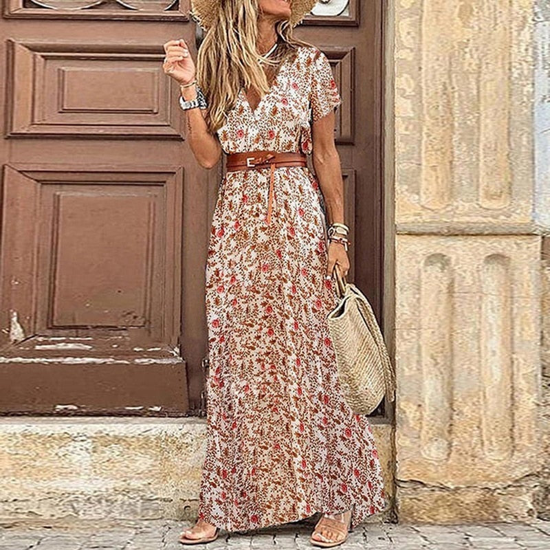 Chic Retro Floral Women's Dress