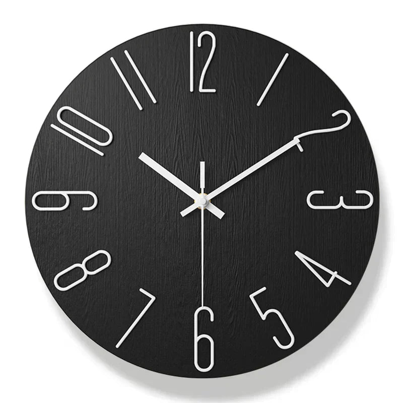 Simple Wood Wall Clock – Quiet Quartz Modern Design
