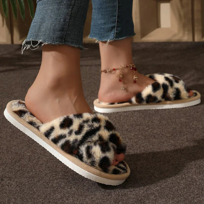 Comfy Women's Slide Sandal Slippers with Cross Straps