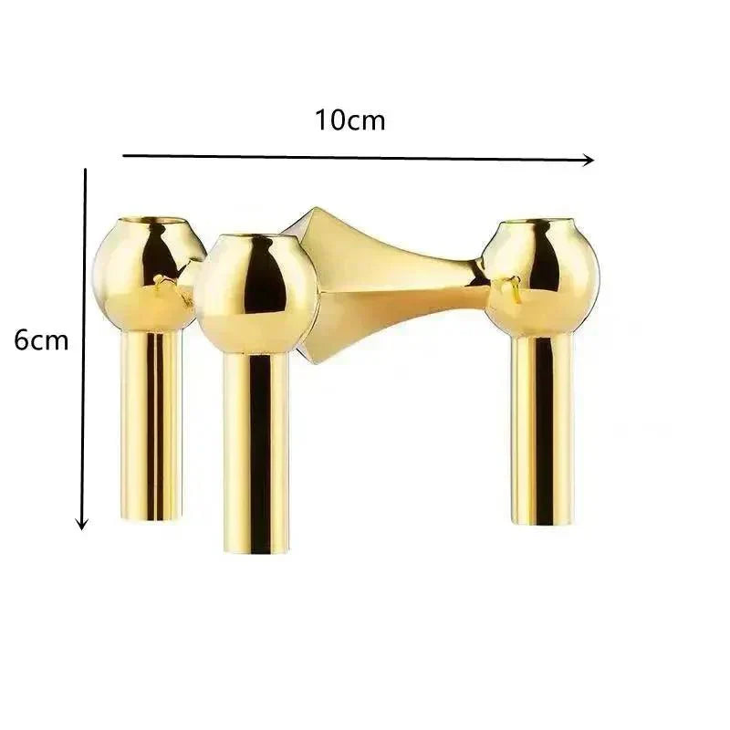 Contemporary Silver Metal Candle Stand